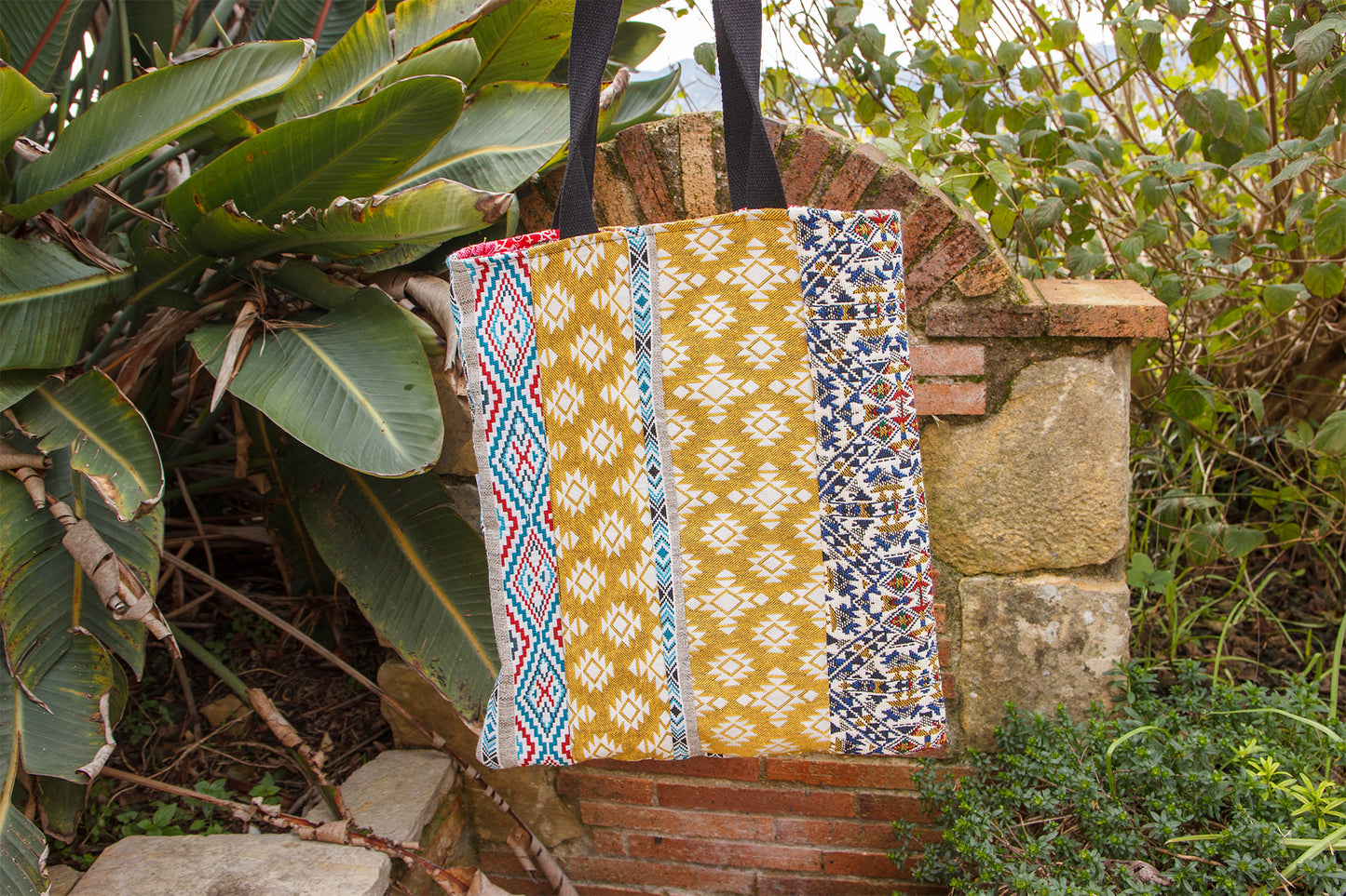 Tote bag patchwork aztec en jacquard 40*45 cm