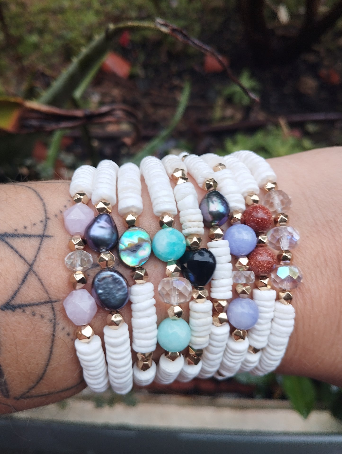 Bracelet heishi coquillages