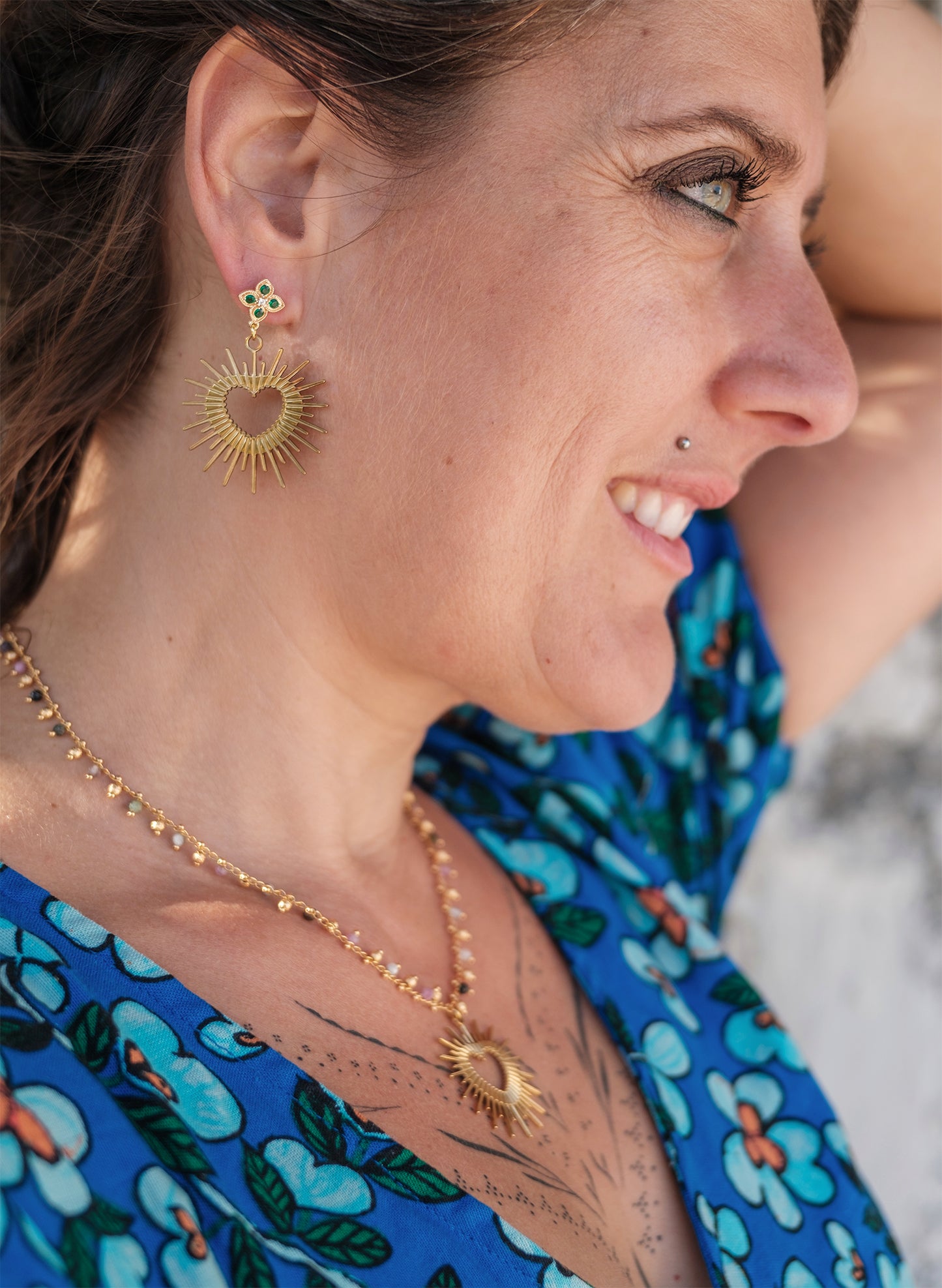 boucle d'oreille ex voto coeur XXL