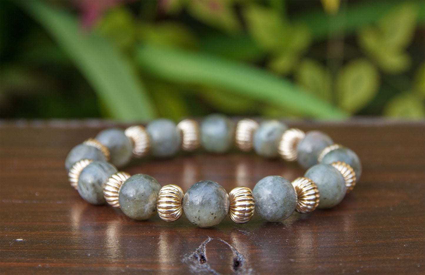 Bracelet femme perles labradorite 10mm