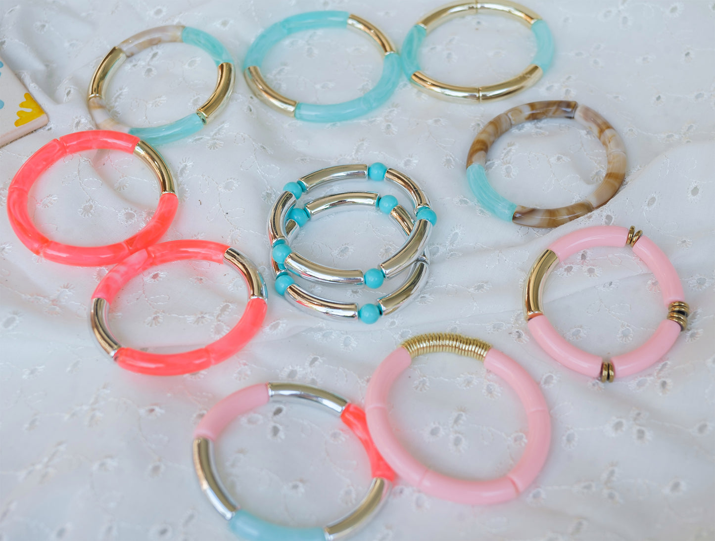 bracelet femme acrylique pastel (plusieurs modeles dispo) - caurisandco
