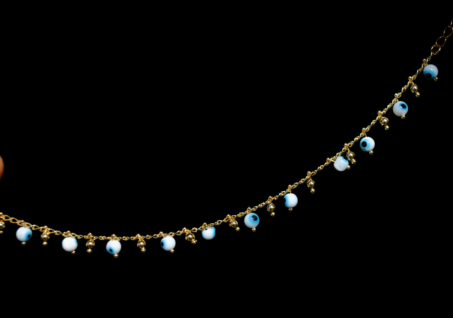 Bracelet femme chaine oeil + chaine d'extension en acier inoxydable - caurisandco