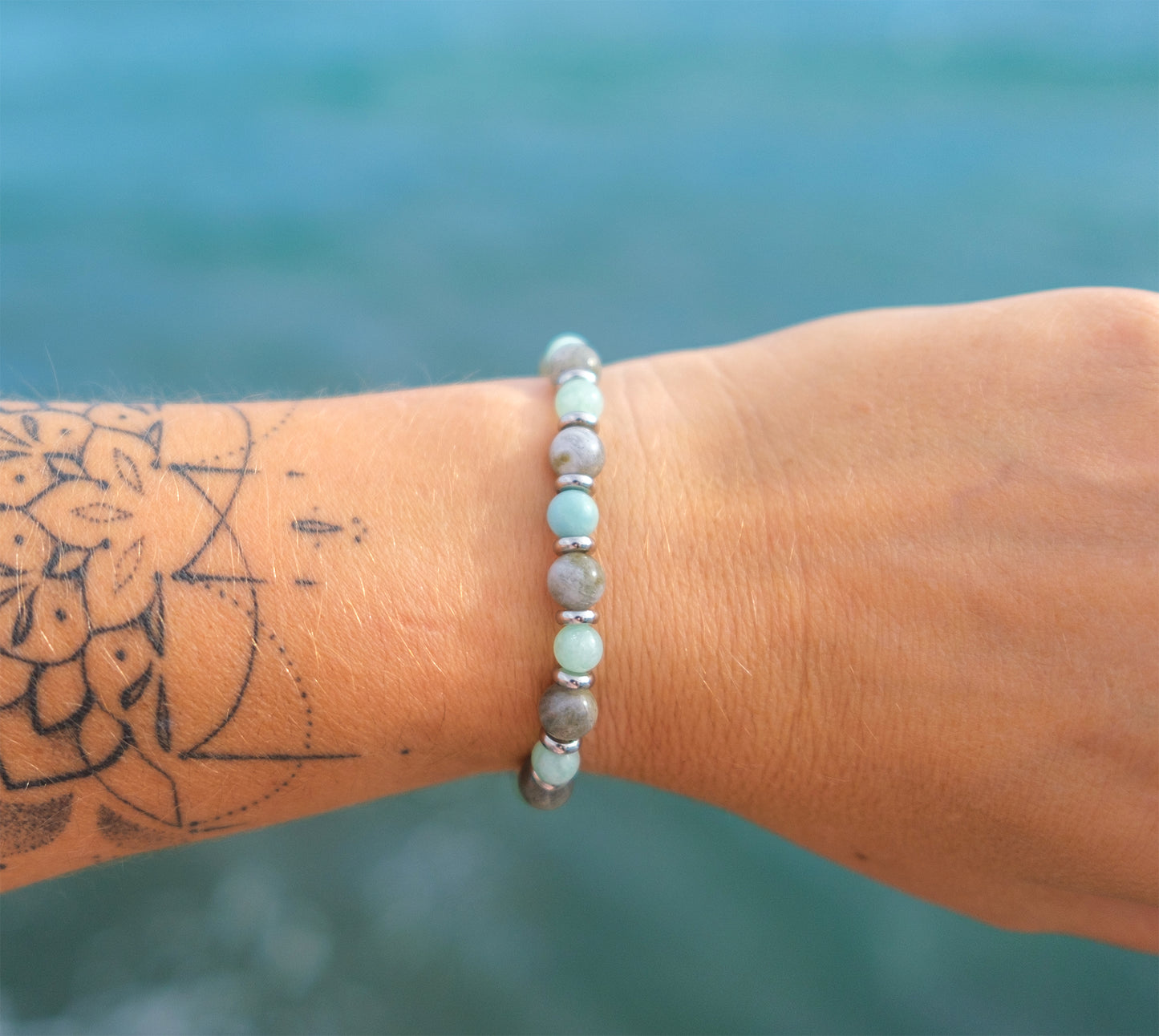bracelet perle femme aventurine et labradorite