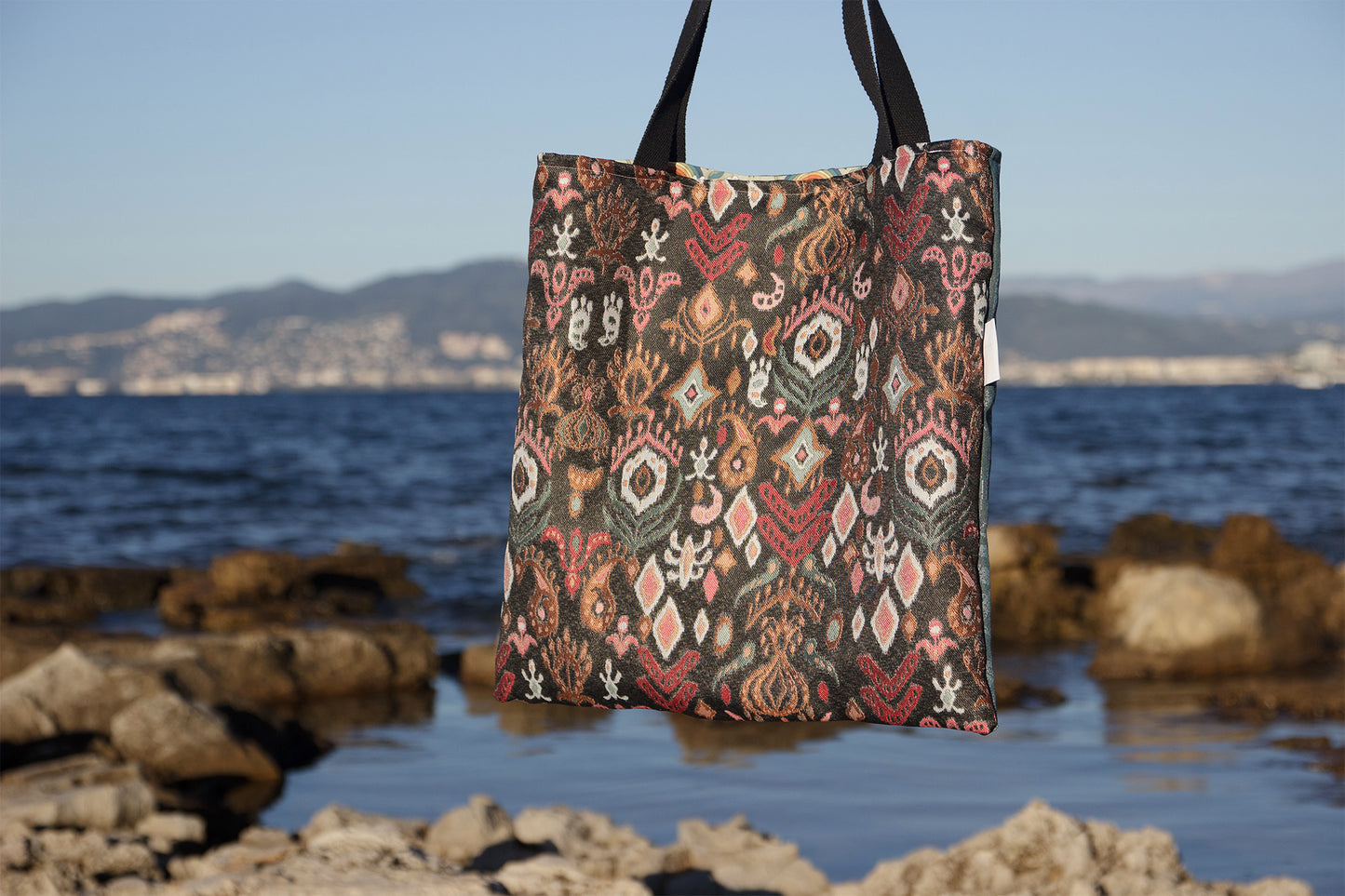 sac tote bag Frida verso mandala 45*45 cm doublure coton hippie fait main PIECE UNIQUE