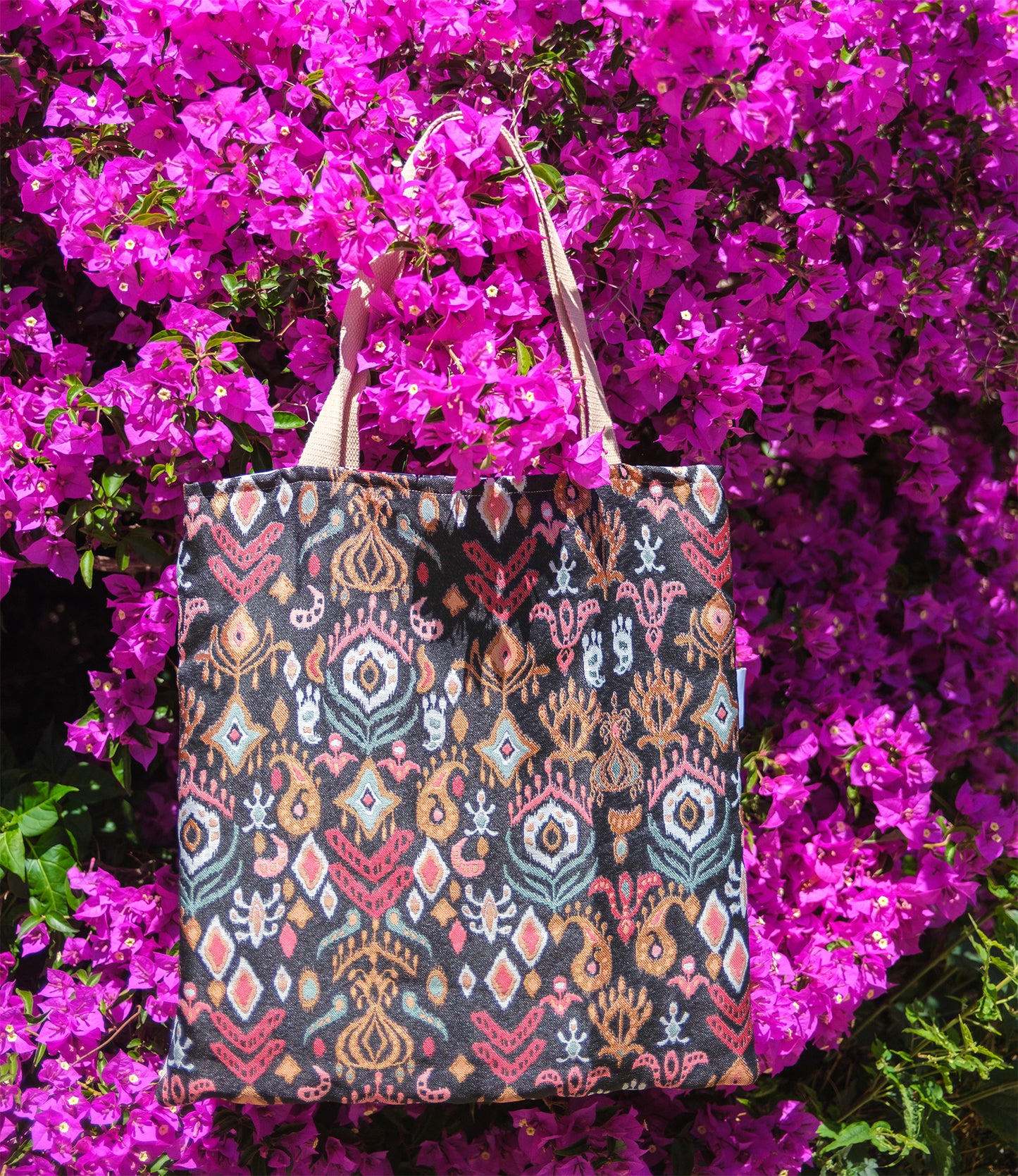 Sac tote bag femme Frida 45*45 cm doublure wax PIECE UNIQUE - caurisandco