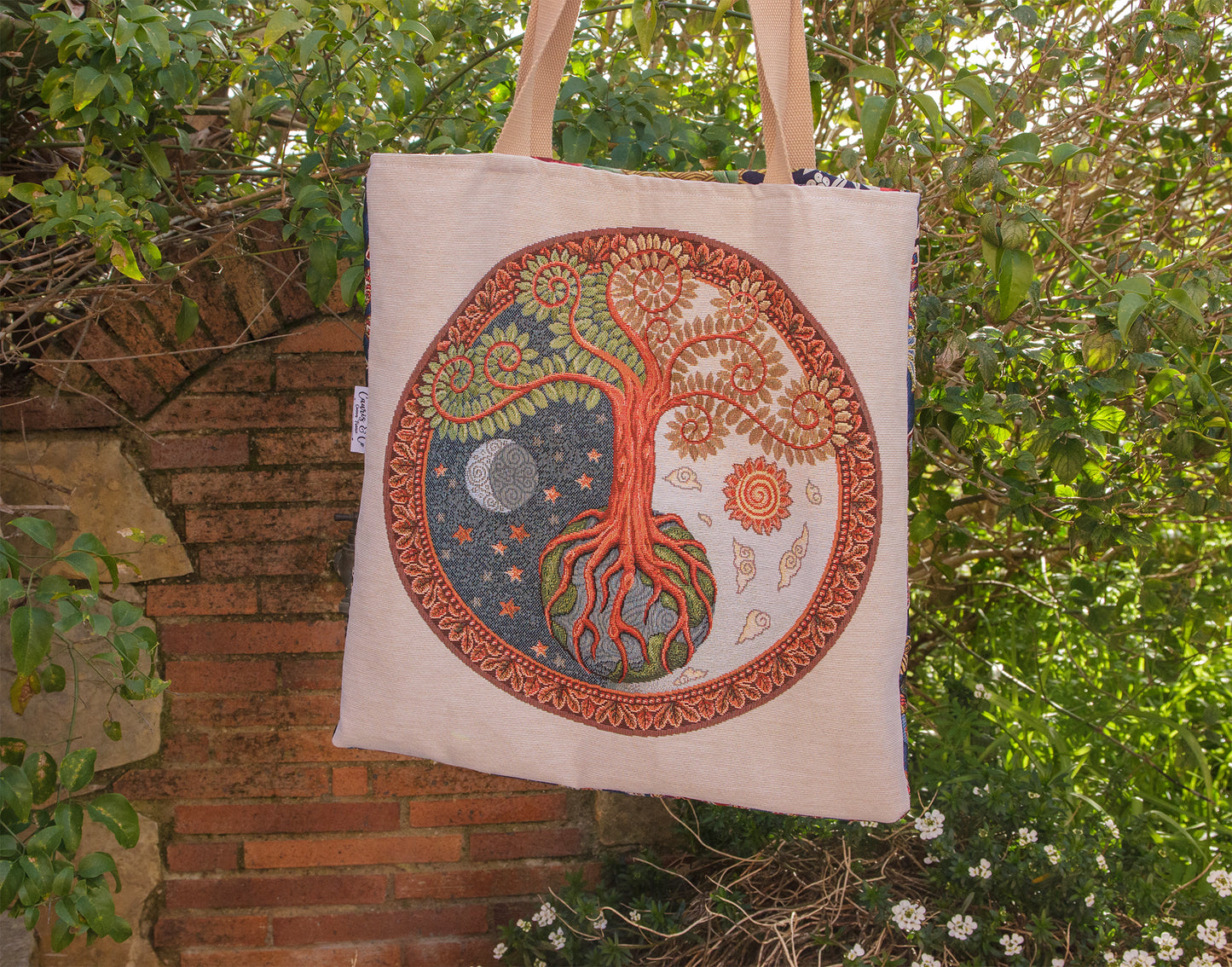 tote bag arbre de vie PIECE UNIQUE 45cm*45cm - caurisandco