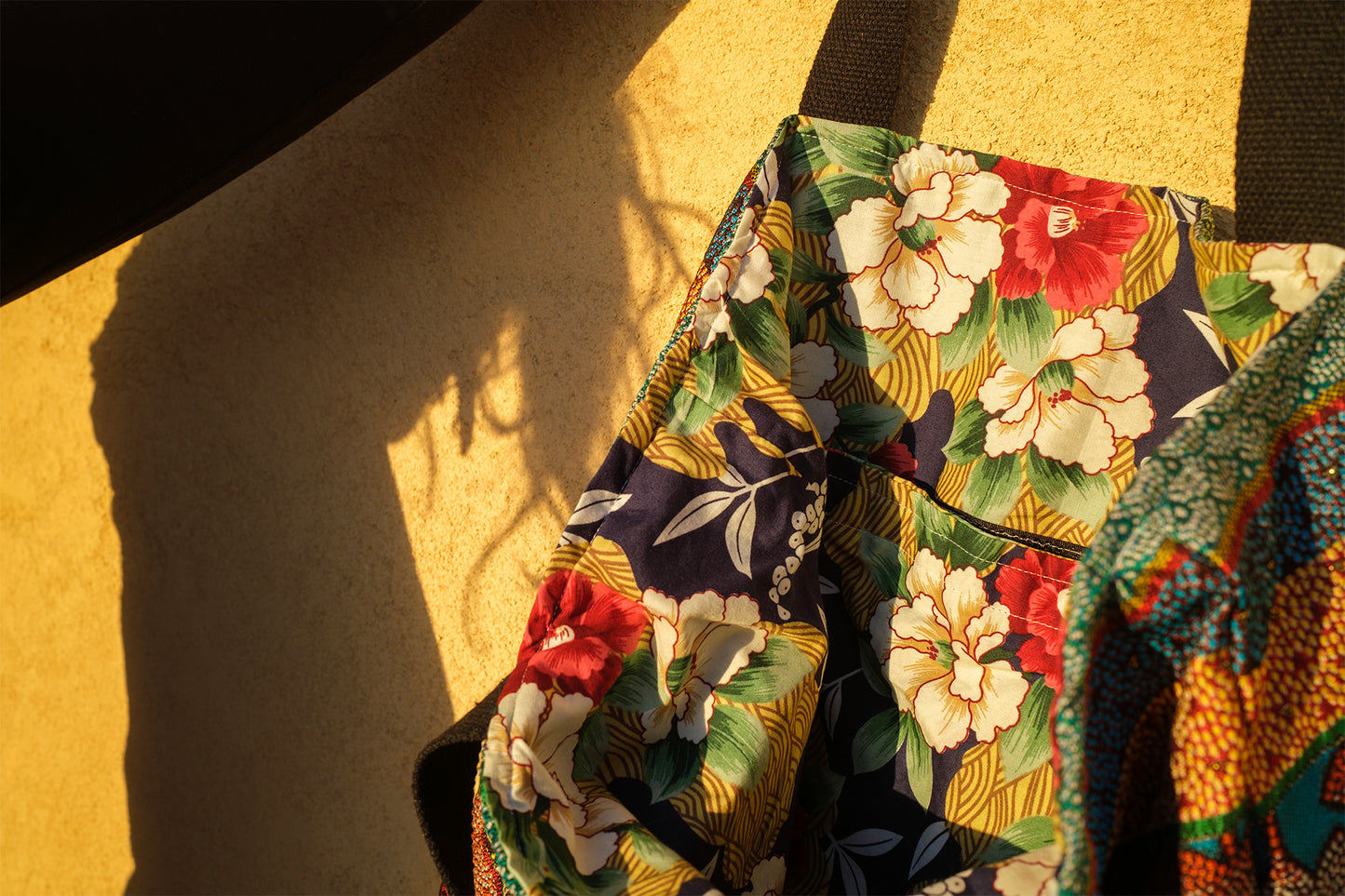 sac tote bag jacquard motif ethnique PIECE UNIQUE 47cm47cm - caurisandco