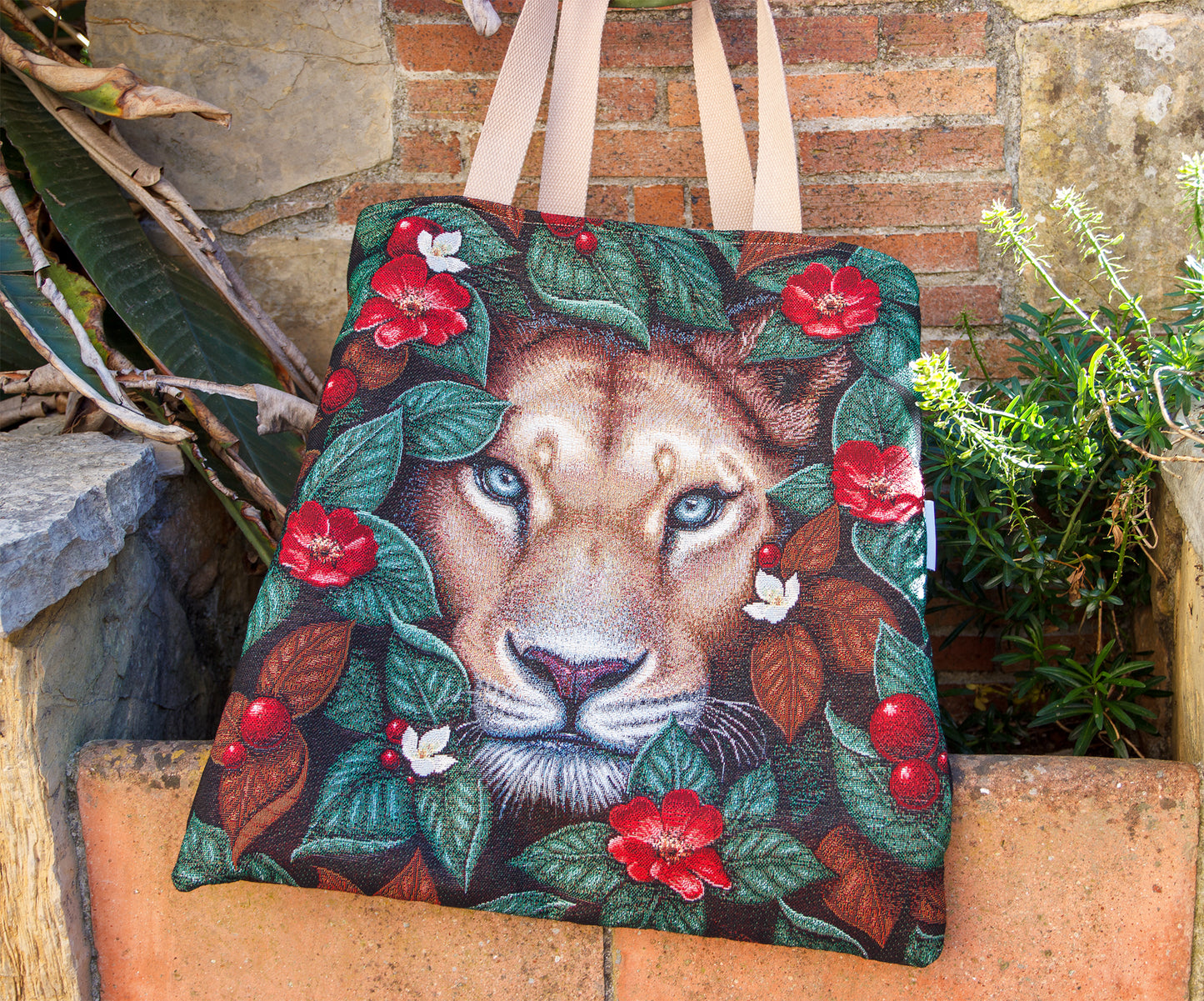 Sac tote bag femme ethnique 45*45 cm doublure batik PIECE UNIQUE - caurisandco