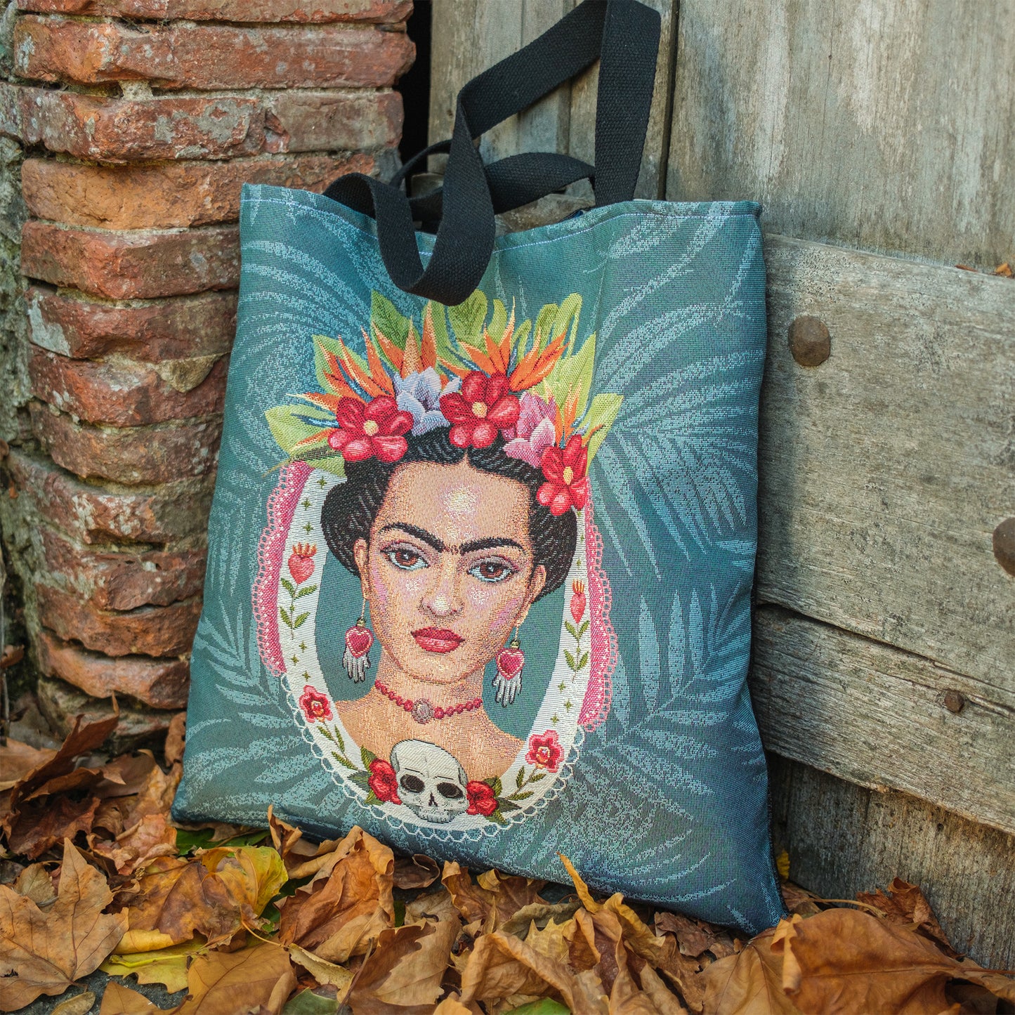 sac tote bag Frida verso mandala 45*45 cm doublure coton hippie fait main PIECE UNIQUE - caurisandco
