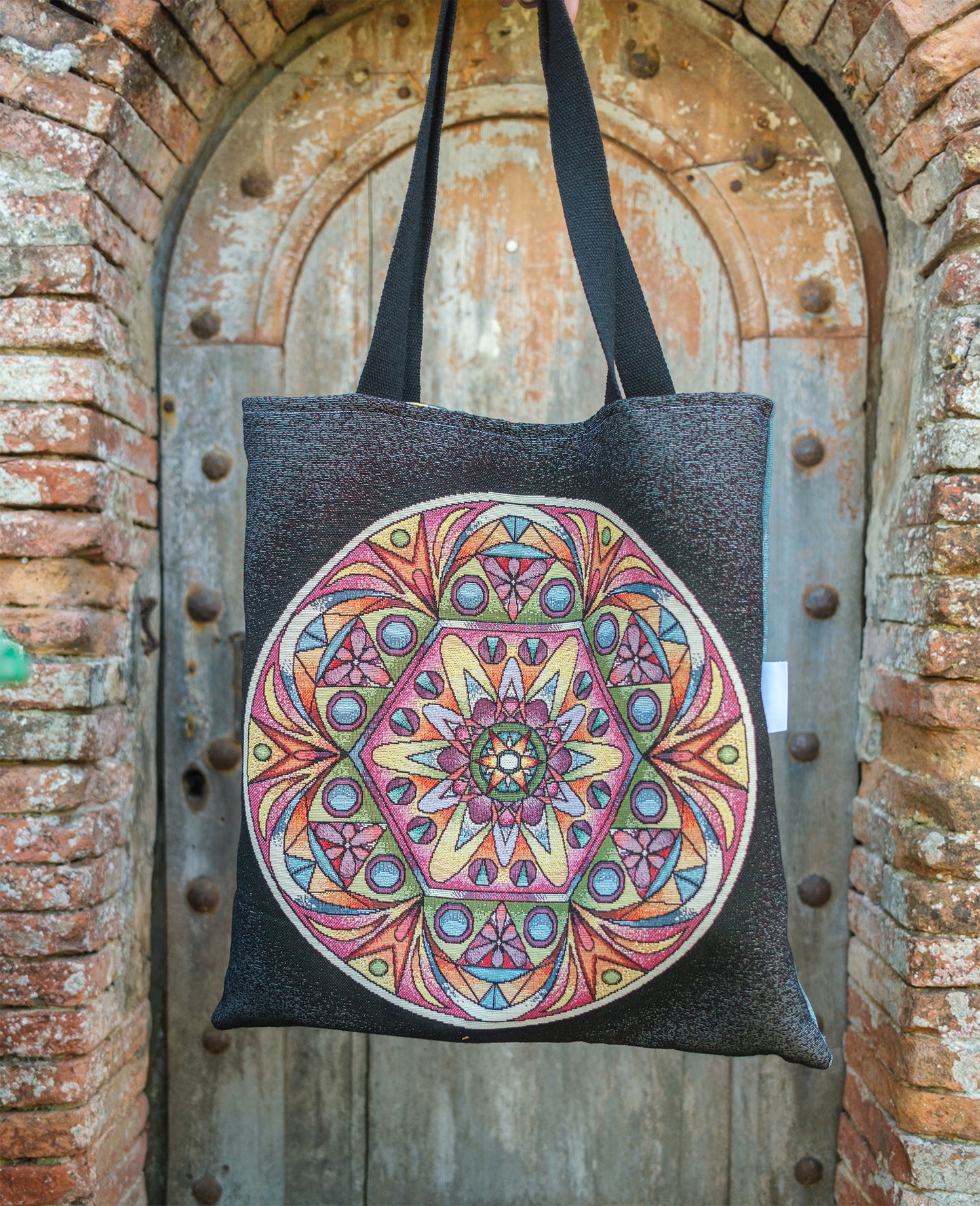 sac tote bag Frida verso mandala 45*45 cm doublure coton hippie fait main PIECE UNIQUE - caurisandco
