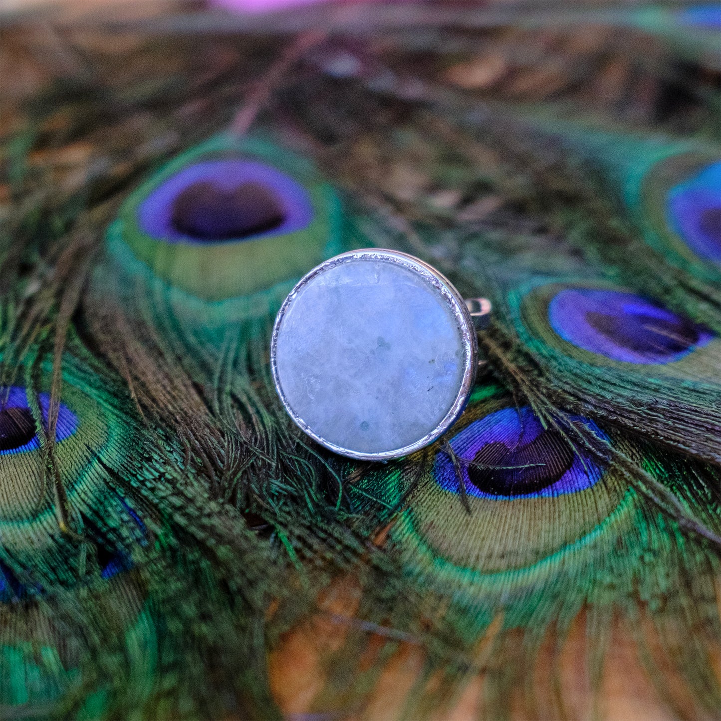 Bague en acier inoxydable et pierre gemme 20mm - caurisandco