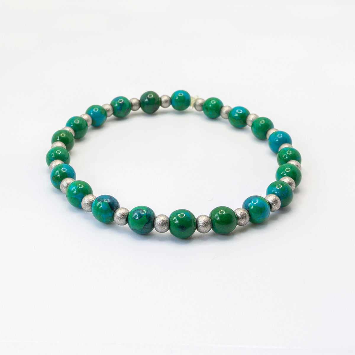 bracelet chrysocolle acier inox fait main piece unique - caurisandco