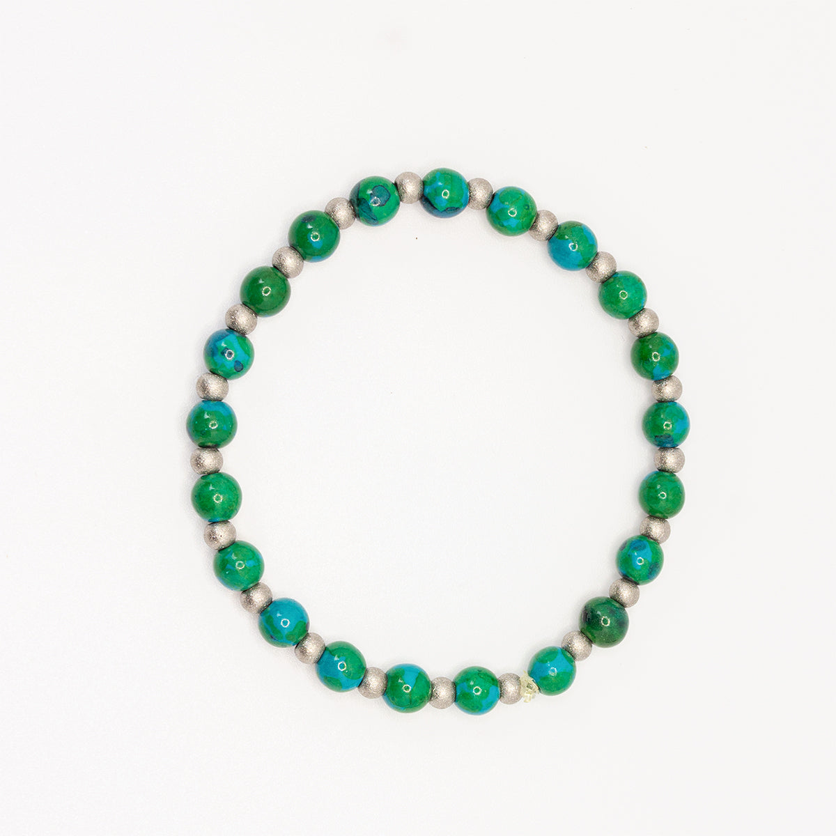 bracelet chrysocolle acier inox fait main piece unique - caurisandco