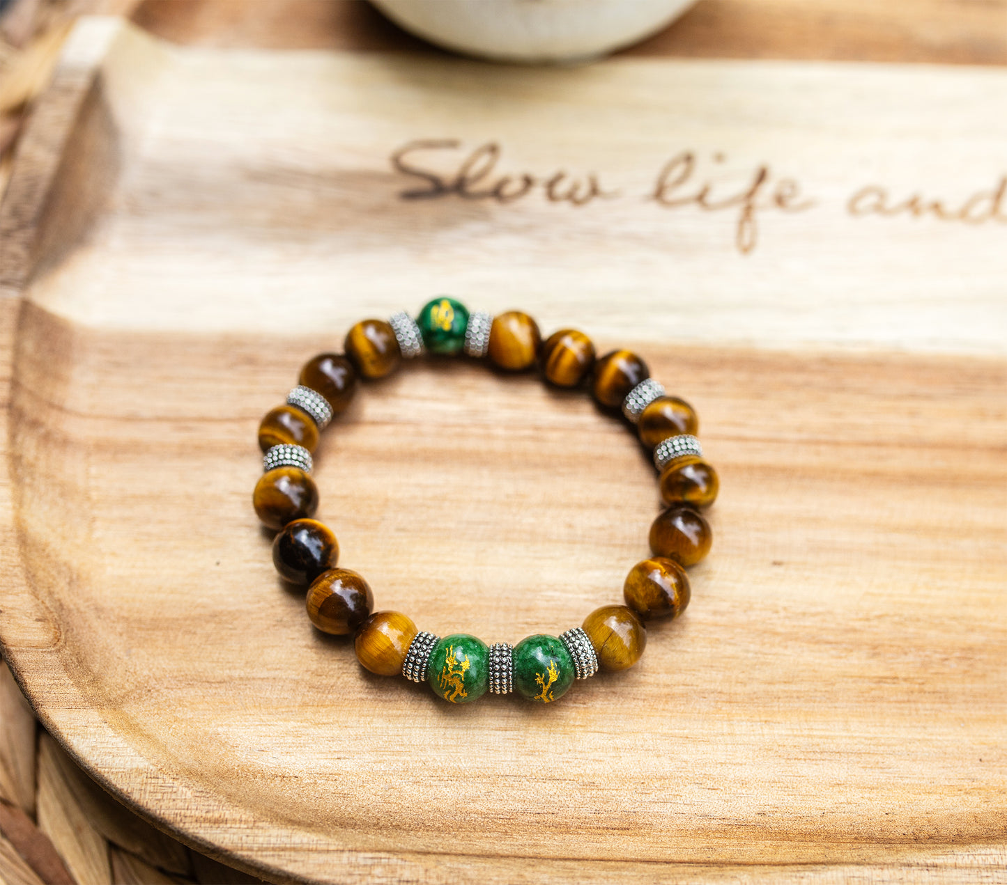 bracelet oeil de tigre fait main piece unique - caurisandco
