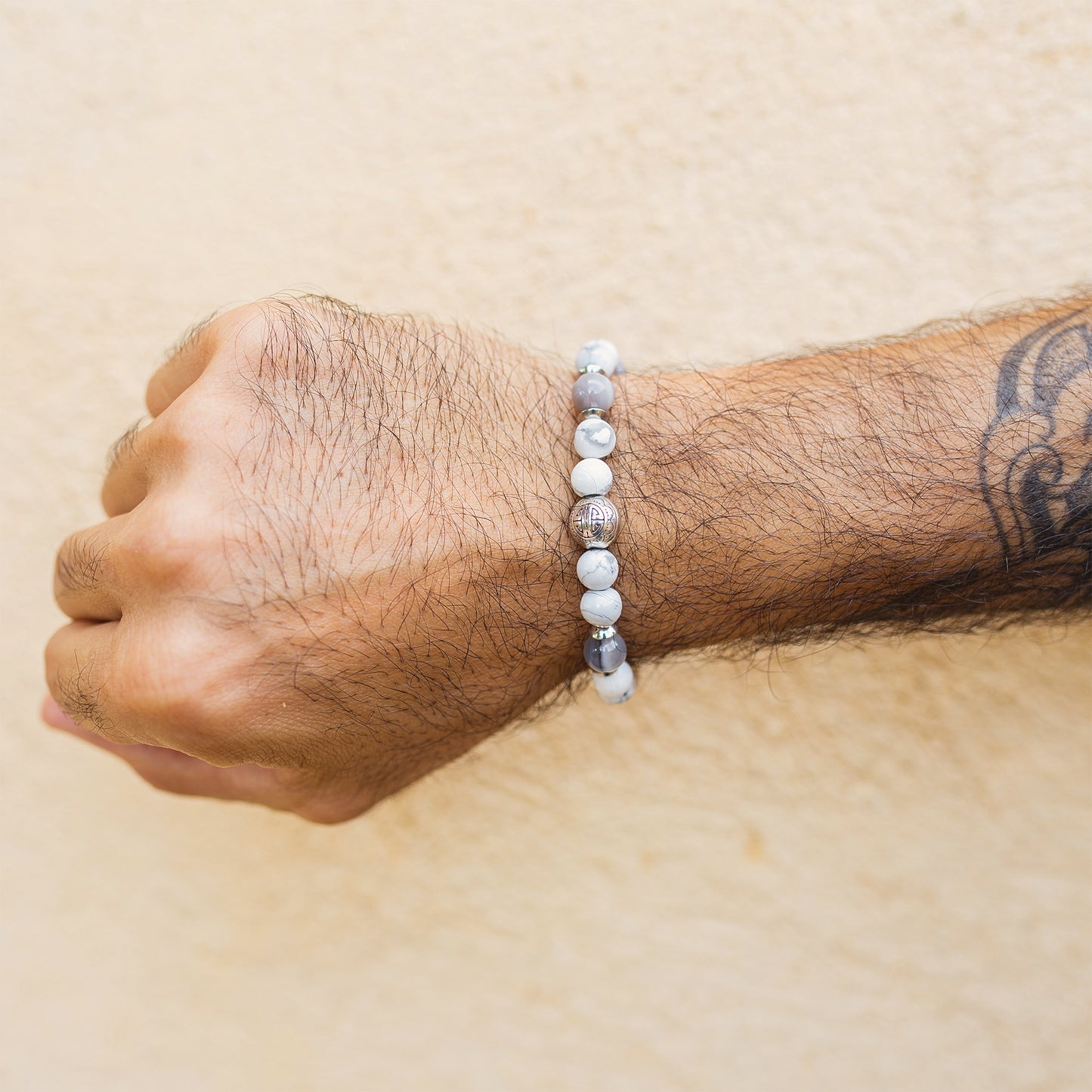 Bracelet agate blanche 8mm - caurisandco