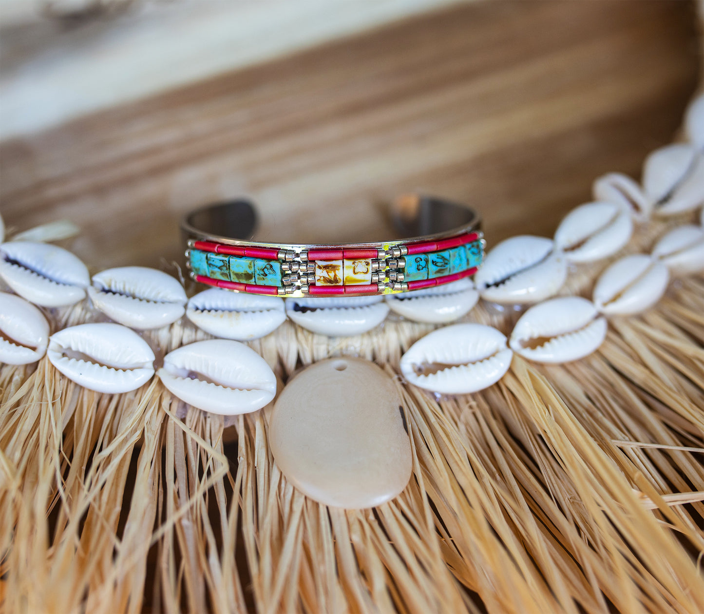 bracelet acier inox et perles miyuki fait main - caurisandco