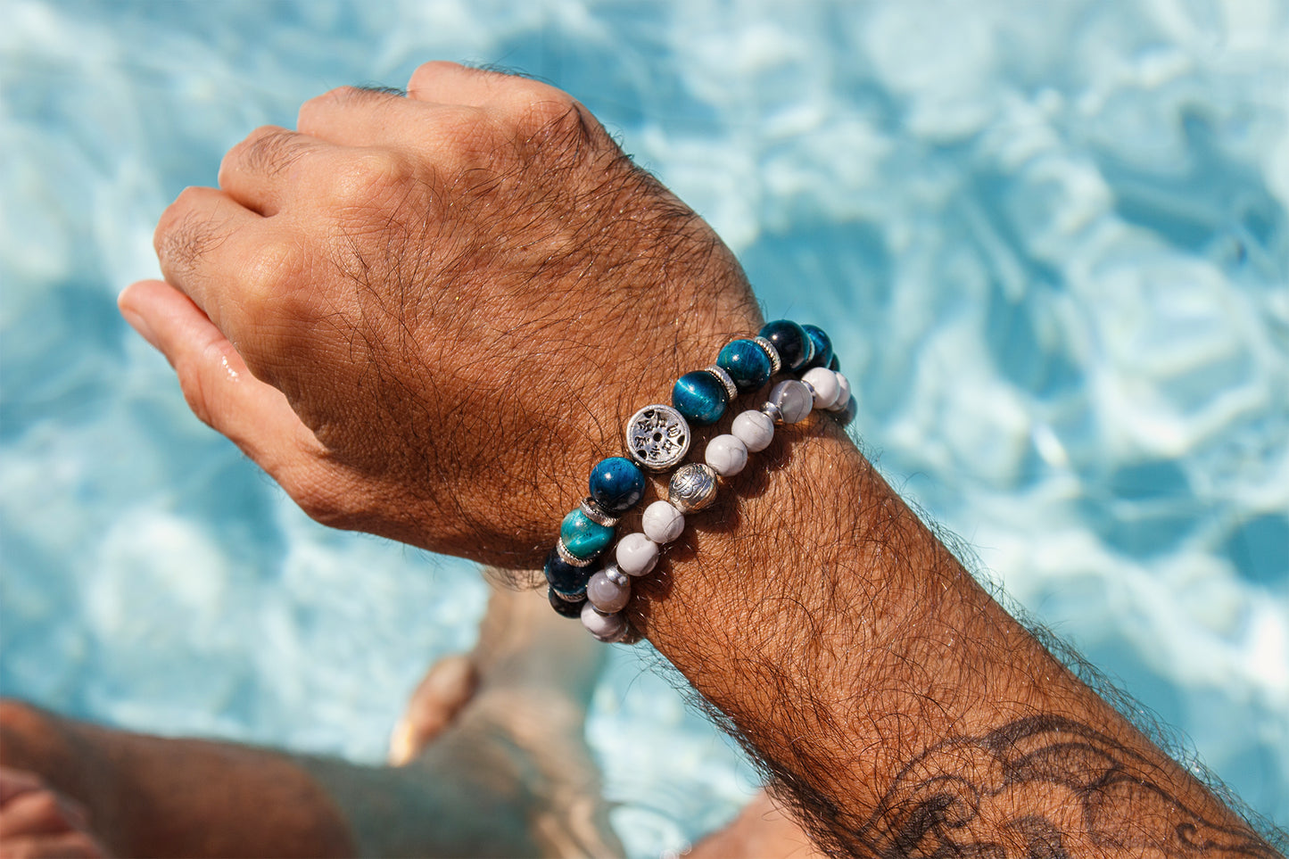 Bracelet agate blanche 8mm - caurisandco