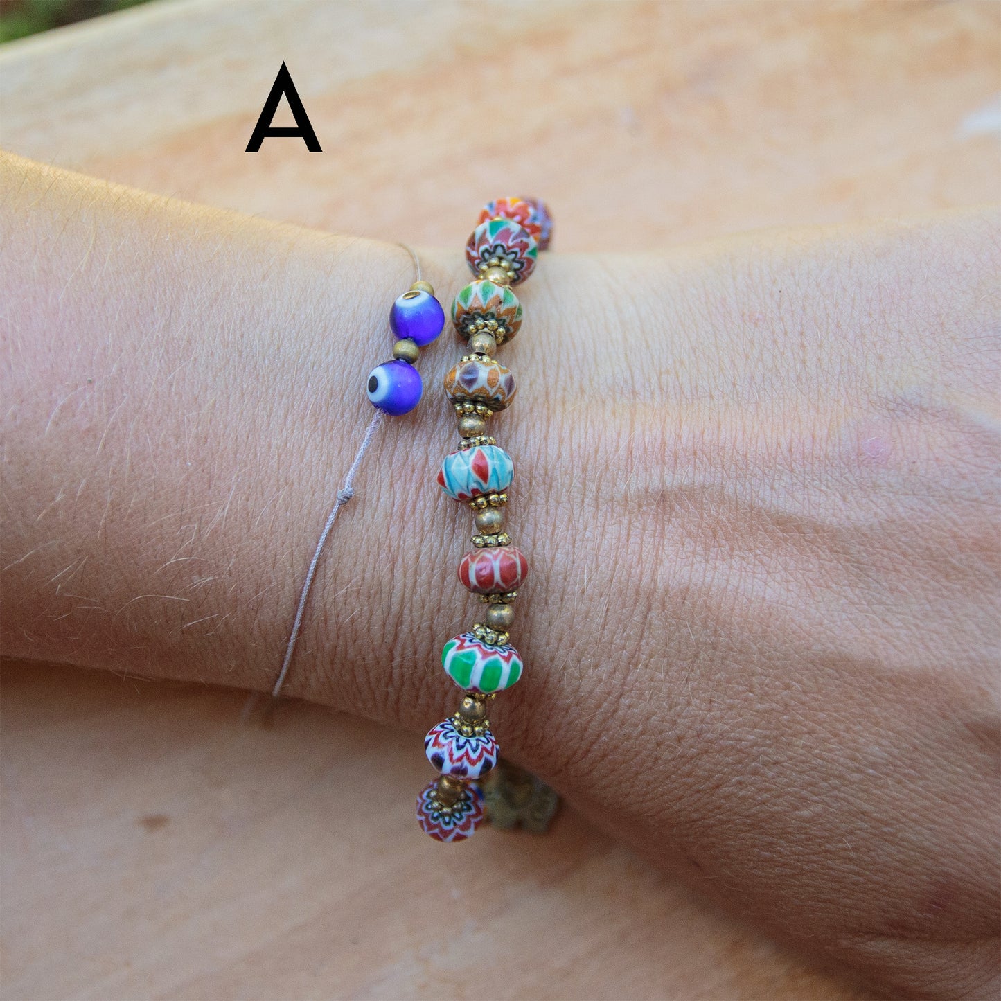 Bracelet perle chevron made in Thailande - caurisandco