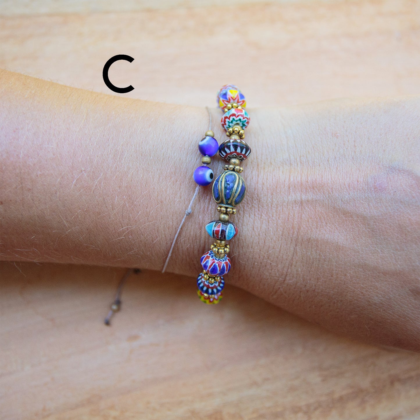 Bracelet perle chevron made in Thailande - caurisandco