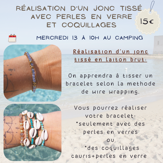 Atelier bijou à Cagnes-sur-Mer : Création de bracelets coquillages 06