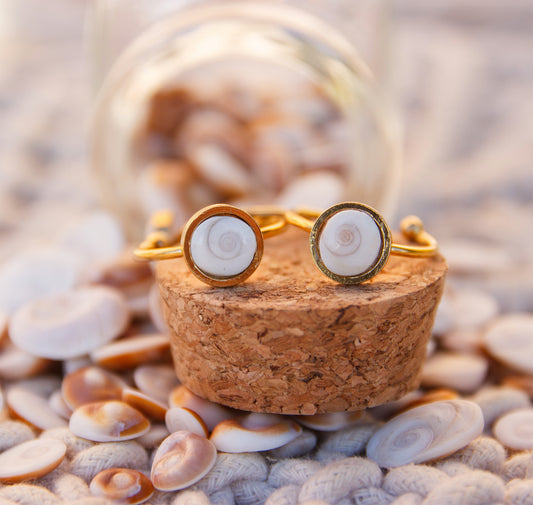 Bague réglable en oeil de Ste Lucie 6mm en acier inoxydable doré