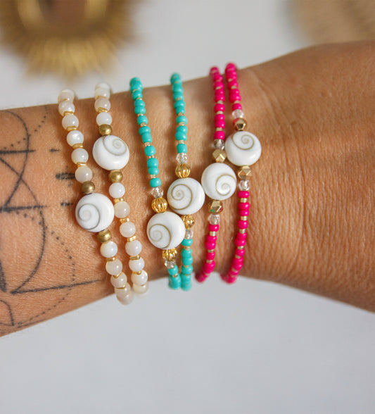 Bracelet perle femme oeil de sainte lucie oeil de shiva differente couleurs