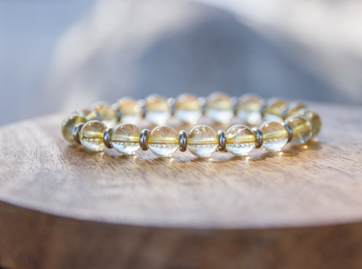 Bracelet Femme Perles Citrine 8mm  Fait Main