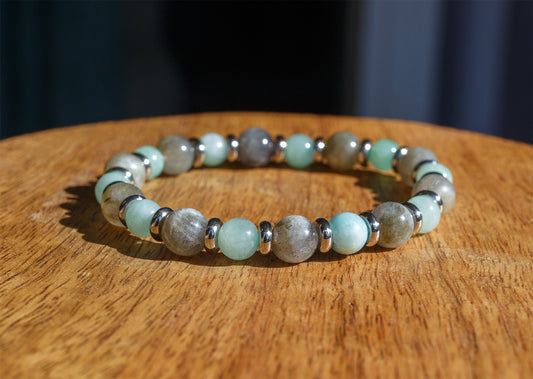 bracelet perle femme aventurine et labradorite