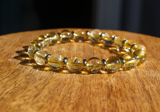 bracelet perle femme en citrine 8 mm