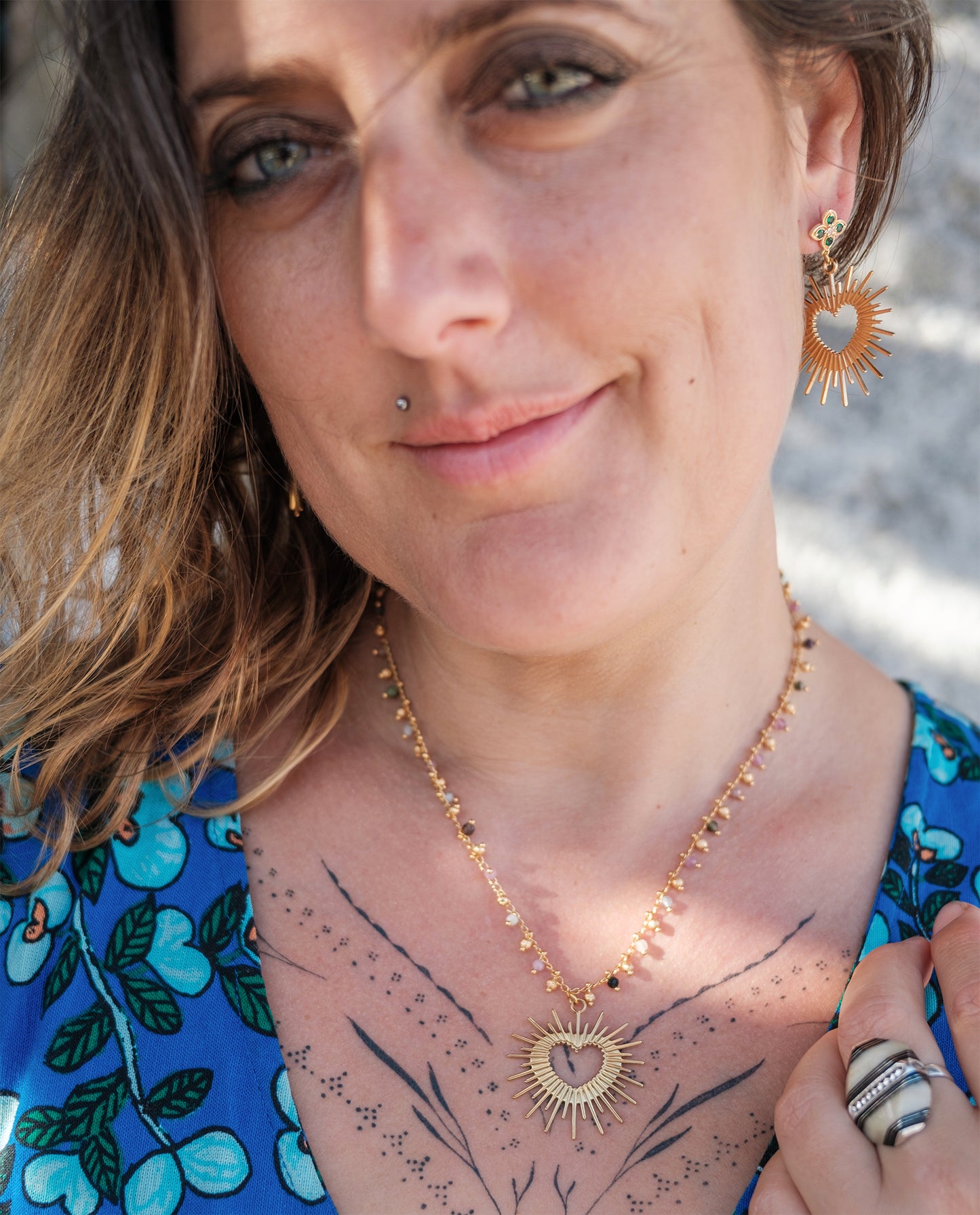 boucle d'oreille ex voto coeur XXL
