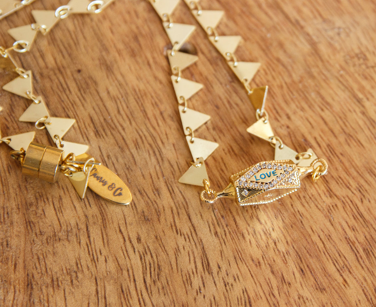 collier femme talisman perle love et etoile - caurisandco