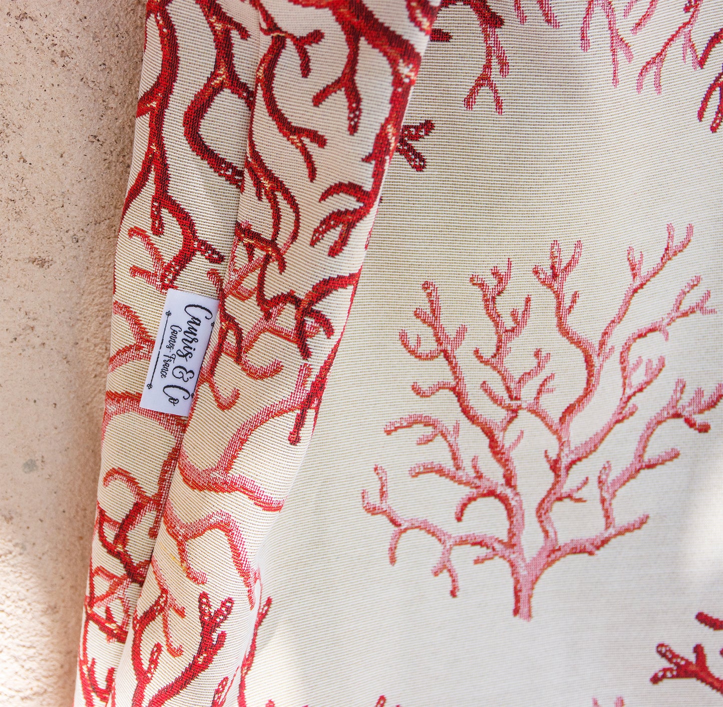 Tote Bag Femme Corail en Jacquard Tissé en France & Doublure Wax Pièce Unique