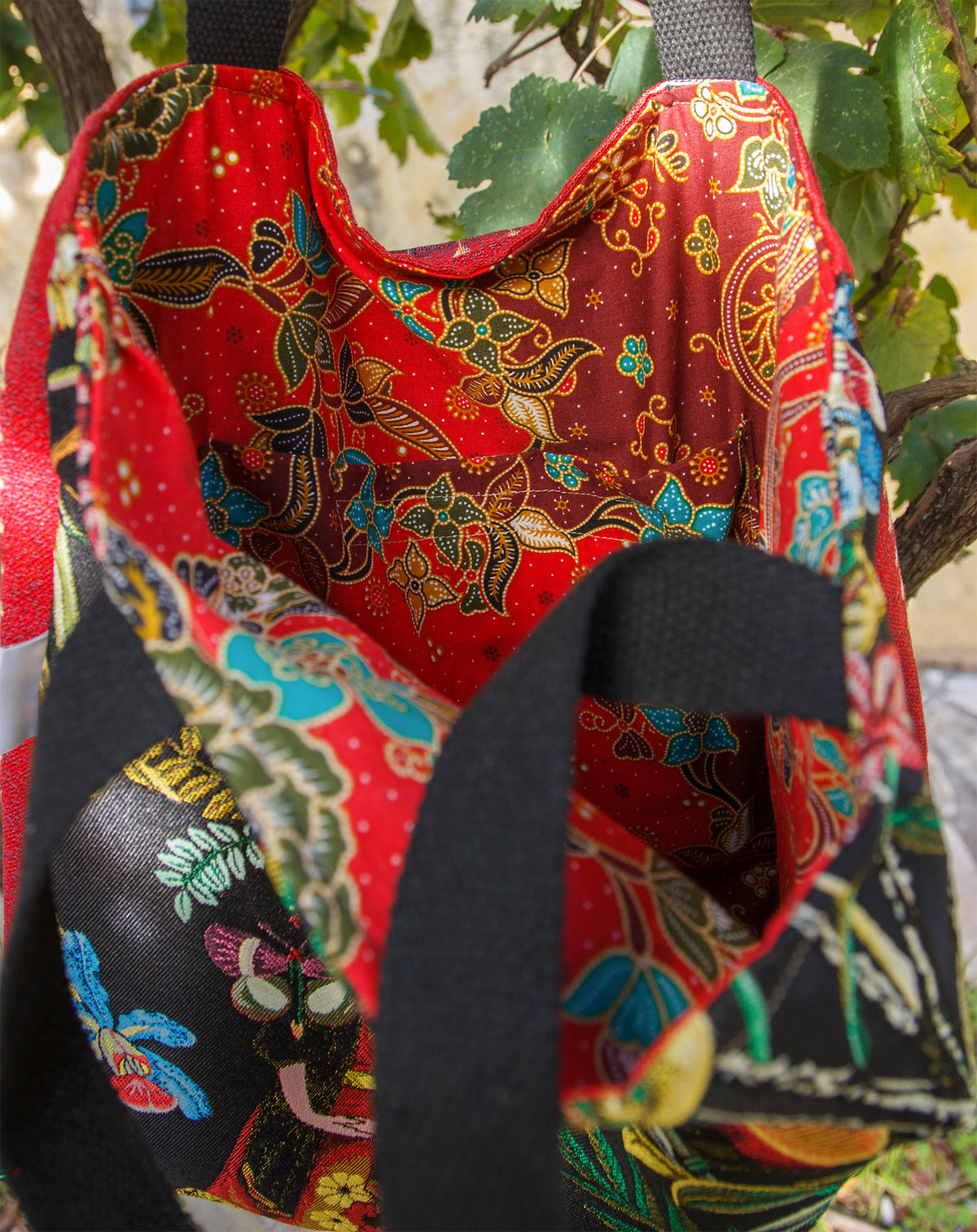 Tote bag femme Frida Kahlo rouge 45 × 45 cm, pièce unique