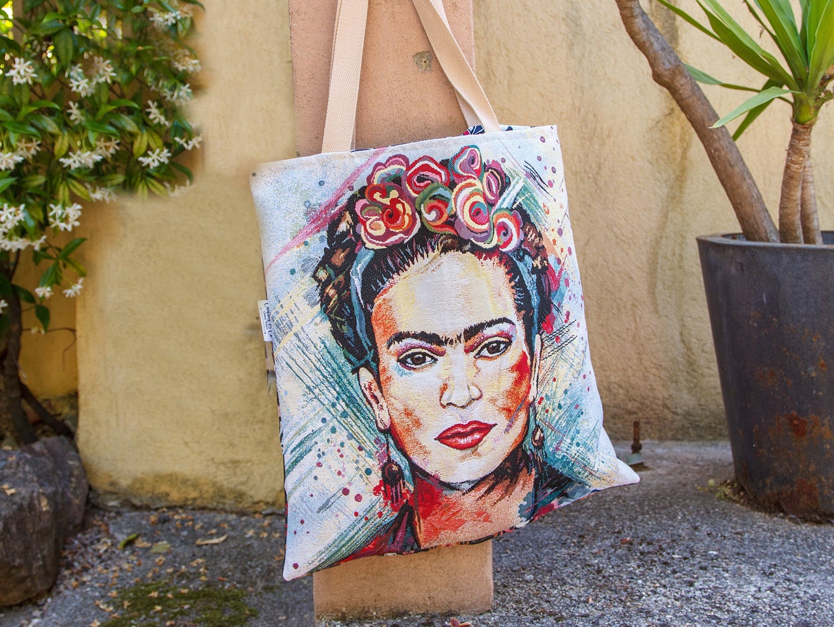 Sac tote bag femme Frida 45*45 cm doublure wax PIECE UNIQUE - caurisandco