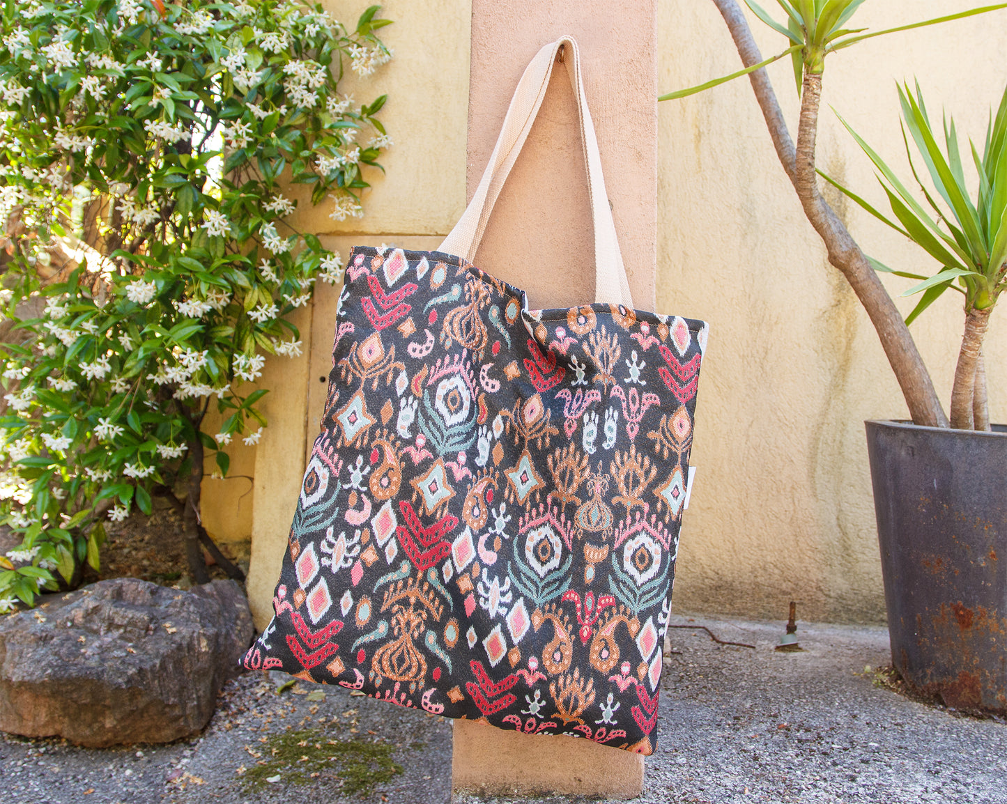 Sac tote bag femme Frida 45*45 cm doublure wax PIECE UNIQUE - caurisandco